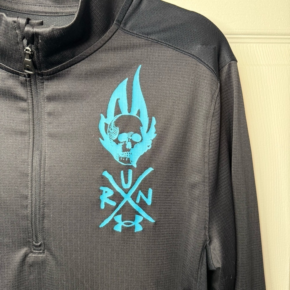 Under Armour Women’s Destroy All Miles Quarter Zip Black and Teal Size Small GUC - Picture 2 of 5
